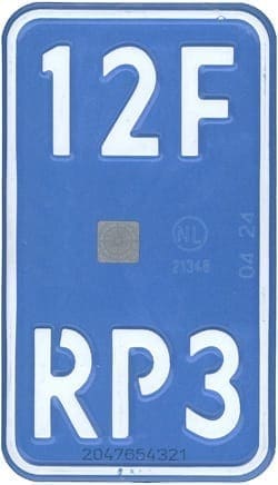 Blue number plate