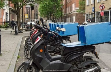 Delivery moped insurance parked delivery mopeds