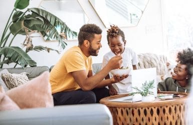 living expenses insurance family in living room