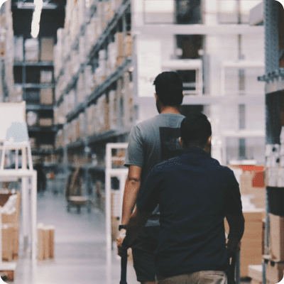 people in a warehouse