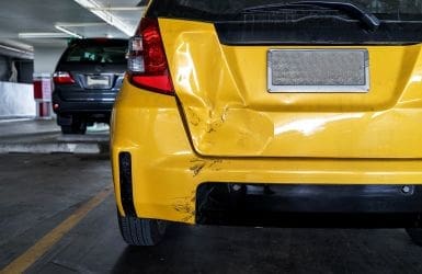 car damaged in parking garage