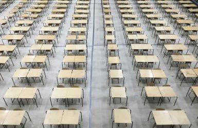Klaslokaal voor examens