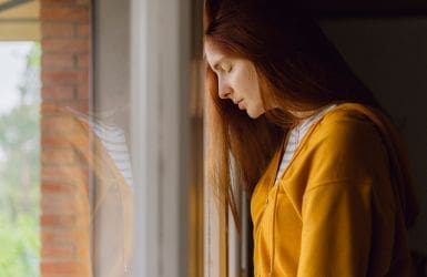 woman at window