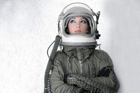 Vrouwelijke astronaut.
